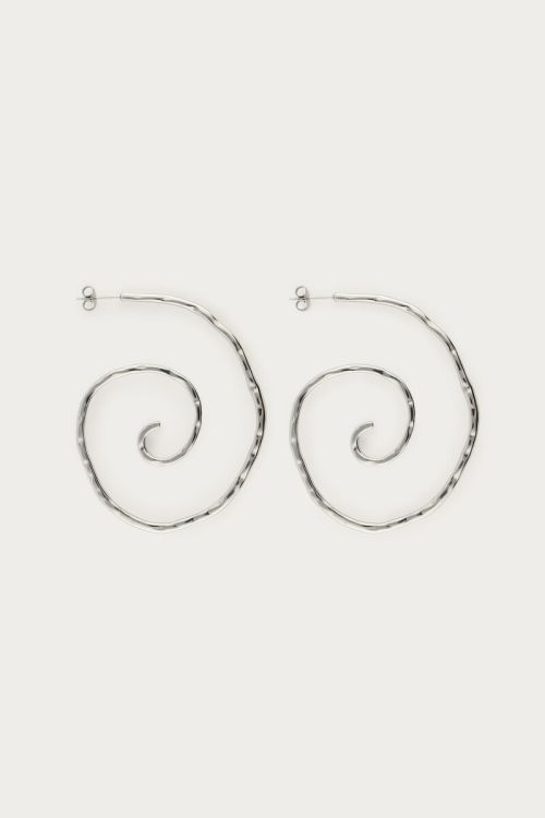 Nomads statement hoop earrings with swirl | My Jewellery
