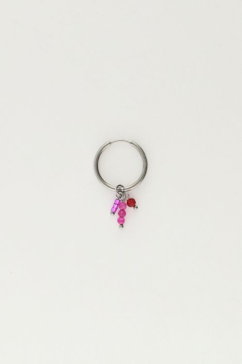 One piece earring with pink beads | My Jewellery