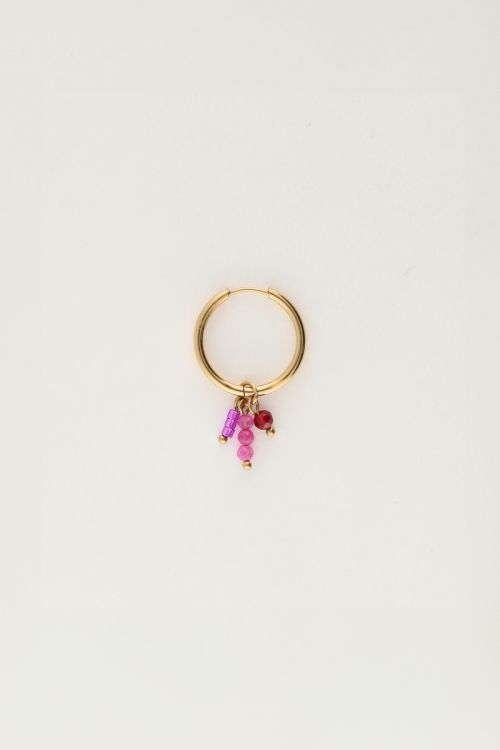 One piece earring with pink beads | My Jewellery