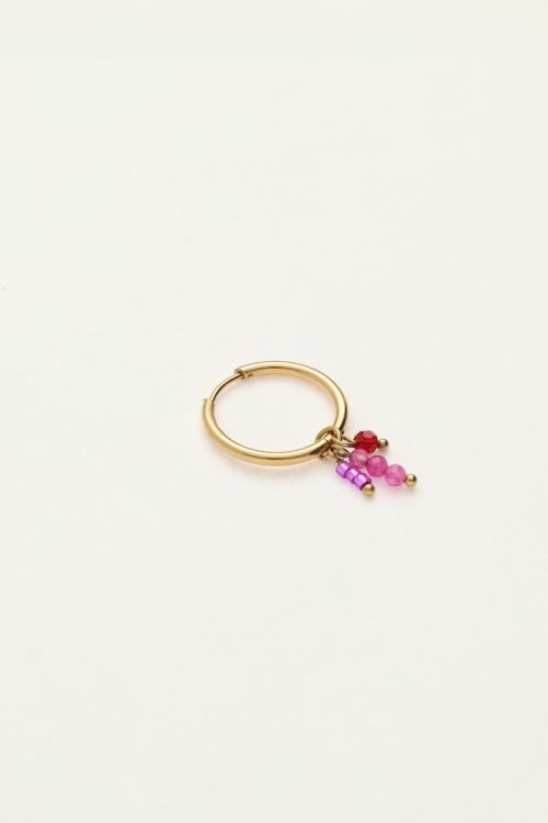 One piece earring with pink beads | My Jewellery