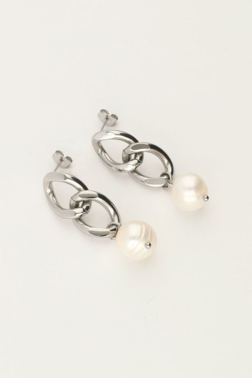 Drop earrings chain & pearl | My Jewellery
