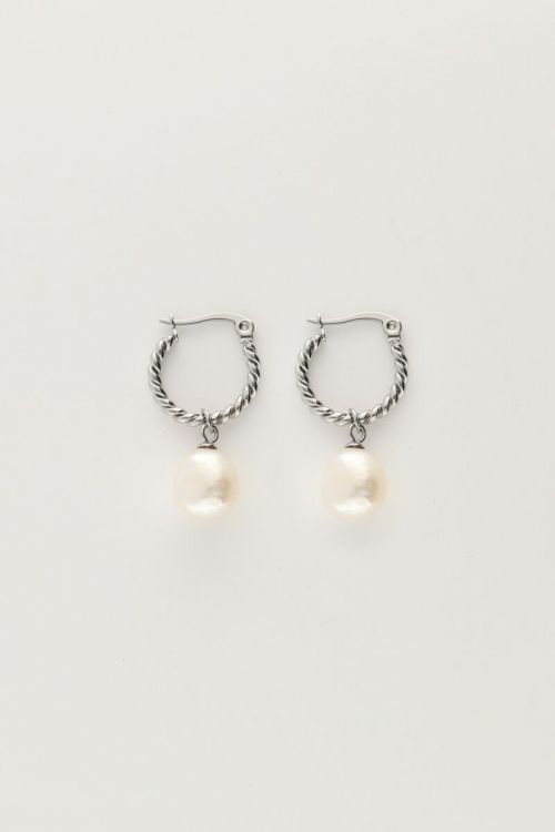 Earrings twisted with pearl | My Jewellery