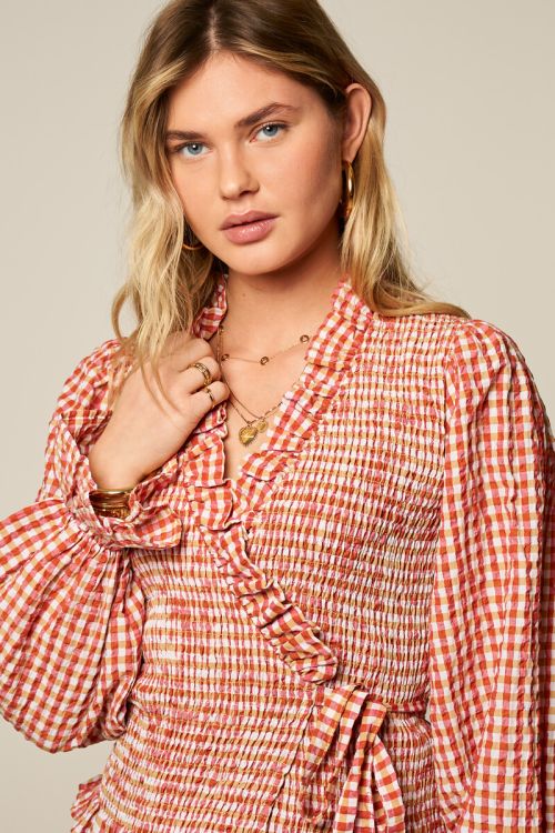 Orange checked smock top | My Jewellery
