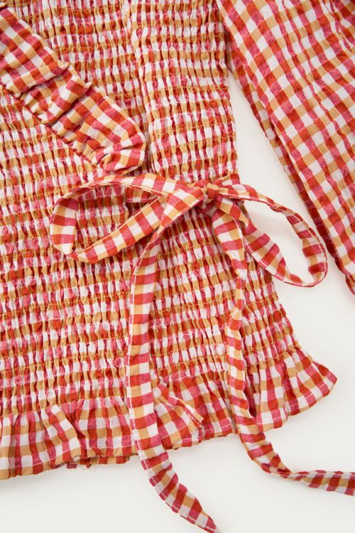 Orange checked smock top | My Jewellery