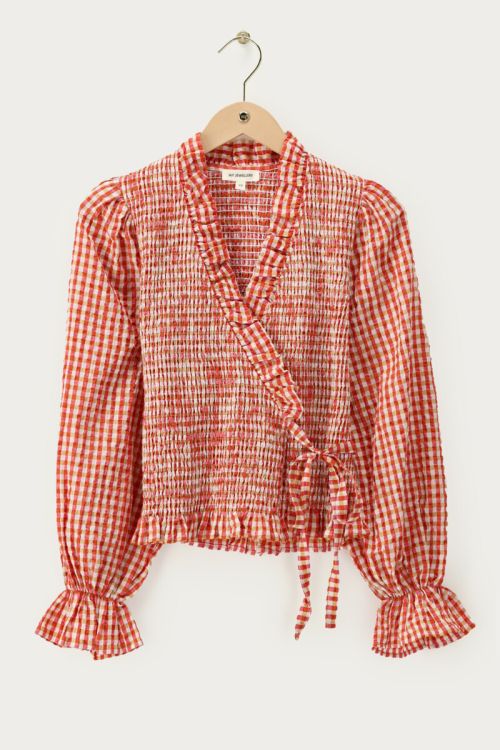Orange checked smock top | My Jewellery