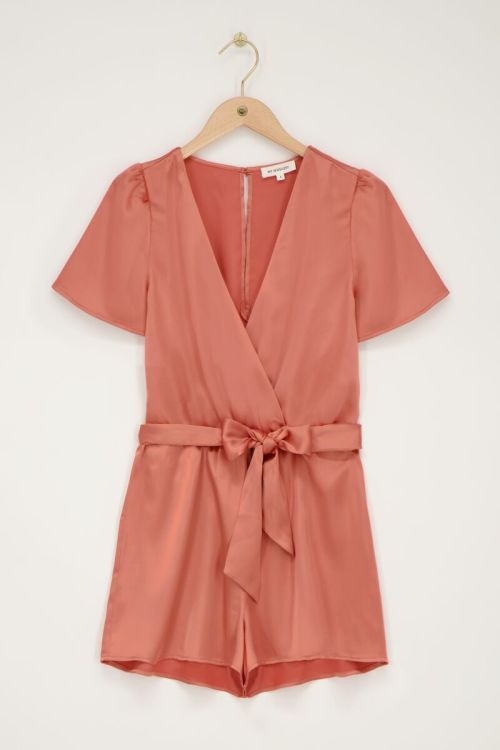 Orange satin-look playsuit | My Jewellery