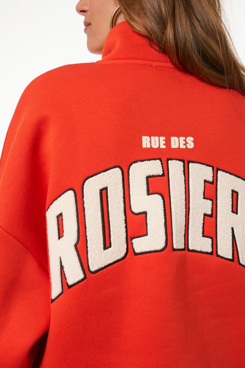 Orange sweater with zipper "Rue des rosiers" | My Jewellery