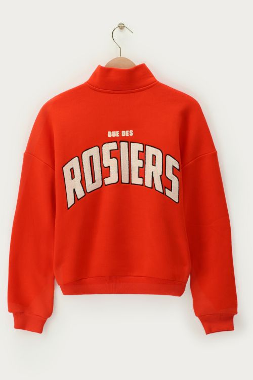 Orange sweater with zipper "Rue des rosiers" | My Jewellery