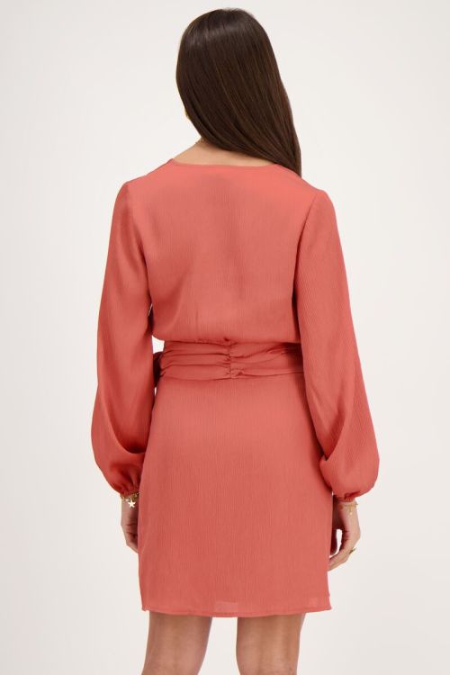 Orange wrap dress with draped waist | My Jewellery