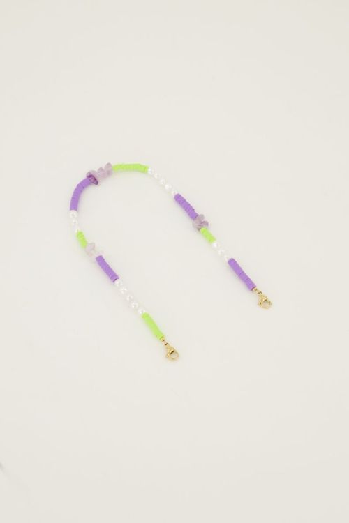 Paars telefoonkoord met parels | My Jewellery