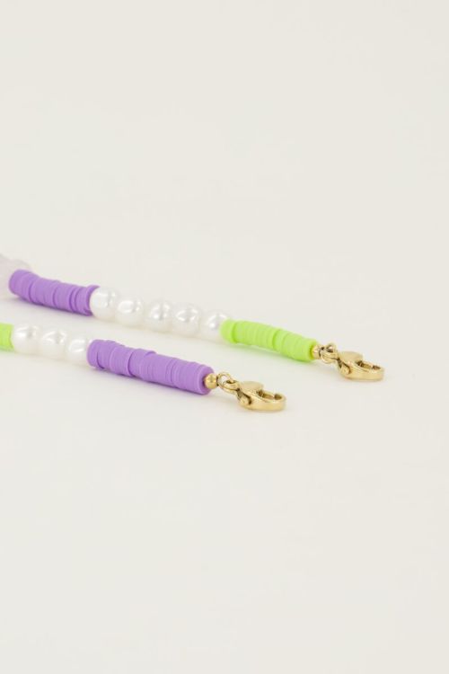 Paars telefoonkoord met parels | My Jewellery