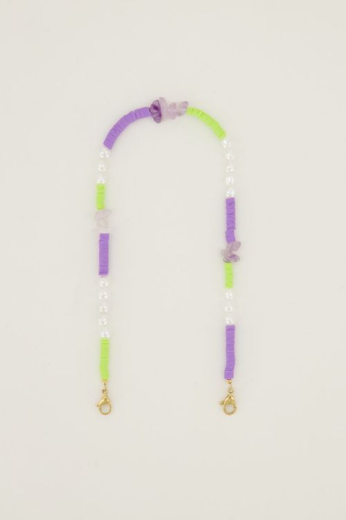 Paars telefoonkoord met parels | My Jewellery