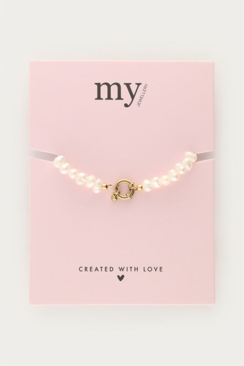 Freshwater pearl beaded bracelet with lock | My Jewellery