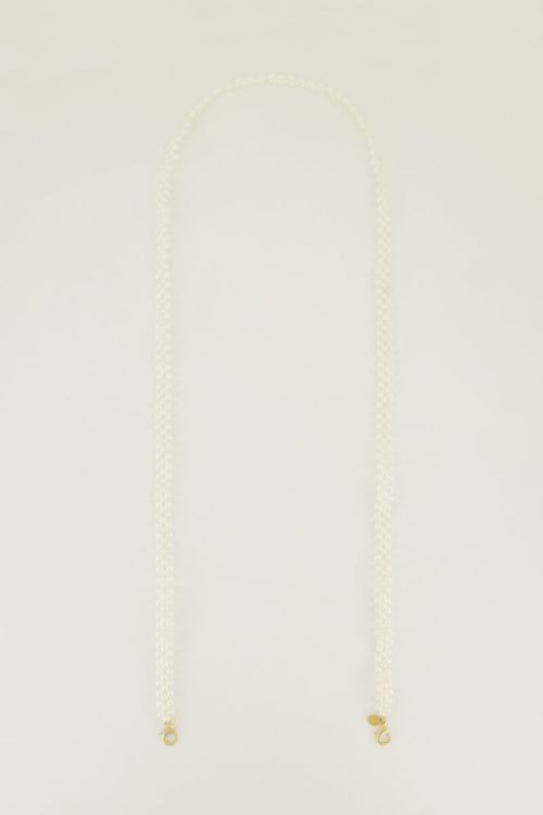 Phone lanyard with small faux pearls