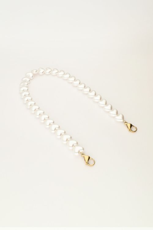 Phone lanyard with hearts pearls | My Jewellery