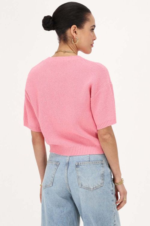 Pink bouclé top short sleeves | My Jewellery