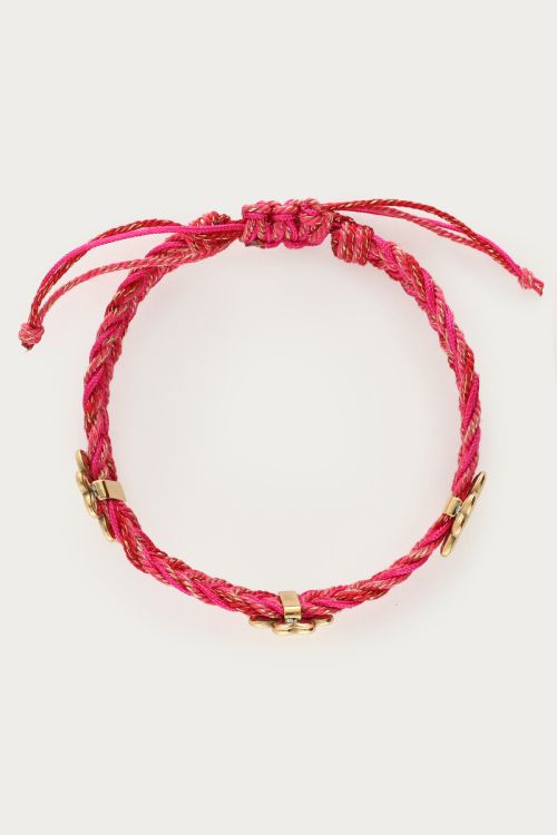 Pink braided bracelet with clover | My Jewellery
