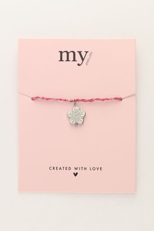 Pink cord bracelet with flower | My Jewellery