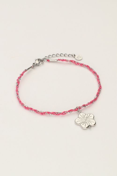 Pink cord bracelet with flower | My Jewellery