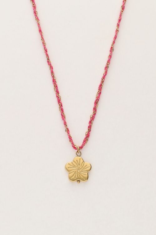 Pink cord necklace with flower | My Jewellery
