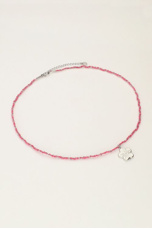 Pink cord necklace with flower | My Jewellery