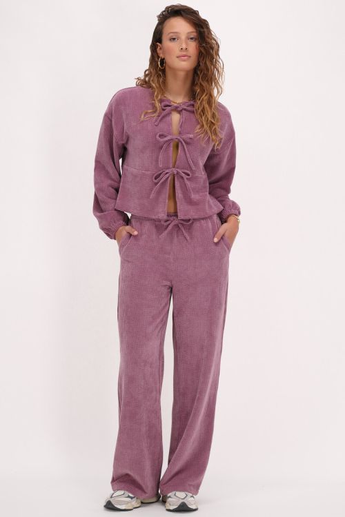 Pink corduroy top with bows | My Jewellery