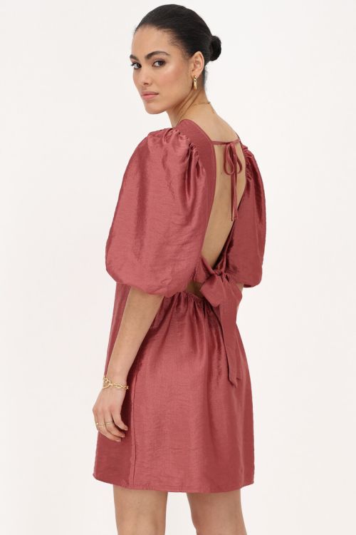 Pink dress with bows satin look | My Jewellery