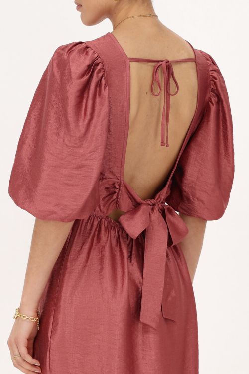 Pink dress with bows satin look | My Jewellery