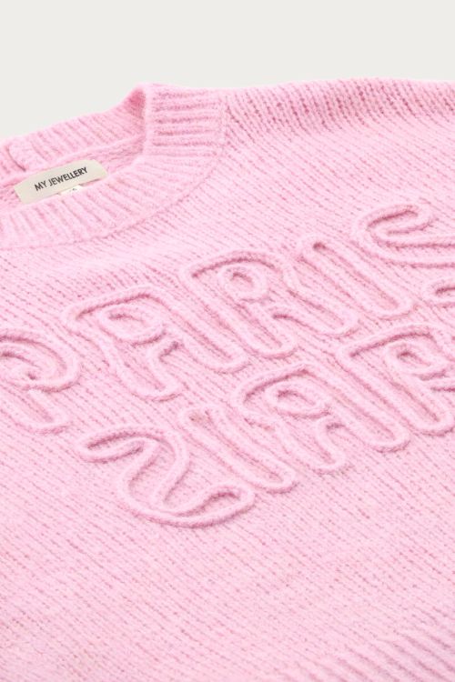 Pink embroidery sweater "Paris Paris Paris" | My Jewellery