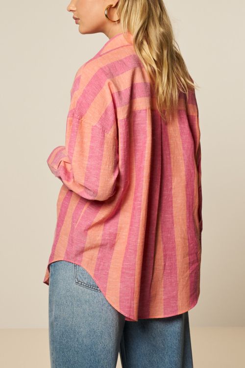 Pink oversized striped blouse | My Jewellery