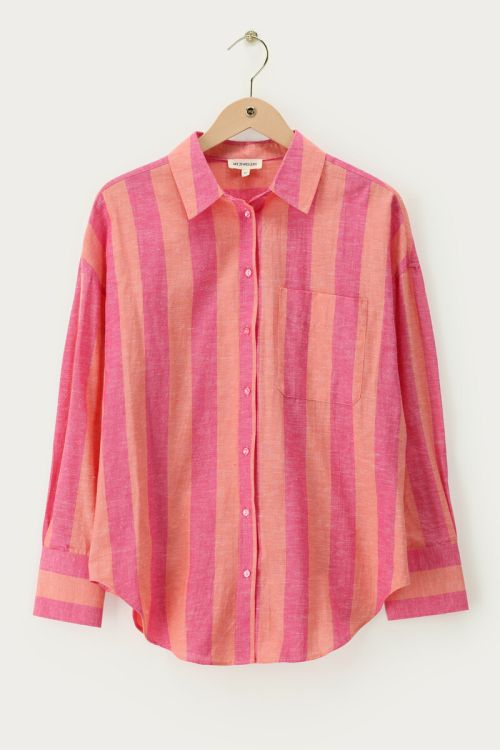 Pink oversized striped blouse | My Jewellery