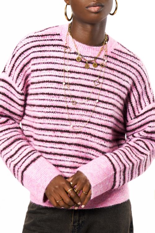 Pink-red striped sweater | My Jewellery