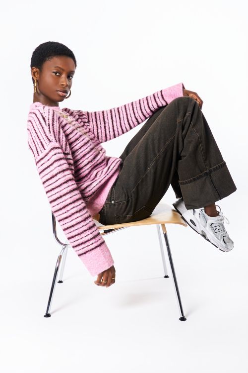 Pink-red striped sweater | My Jewellery