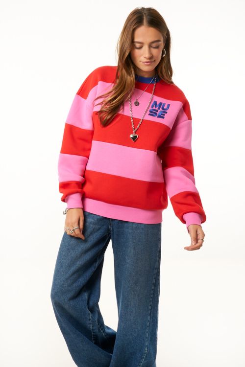 Pink-red striped sweater "Muse" | My Jewellery