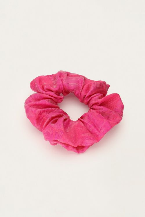 Pink scrunchie with jacquard | My Jewellery