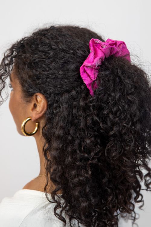 Pink scrunchie with jacquard | My Jewellery