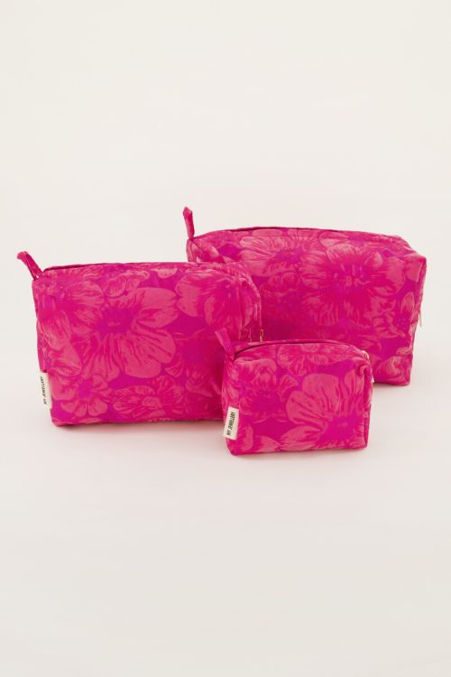 Pink toiletry set with jacquard | My Jewellery