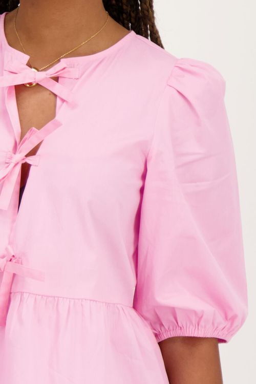 Pink top with bows and puff sleeves | My Jewellery