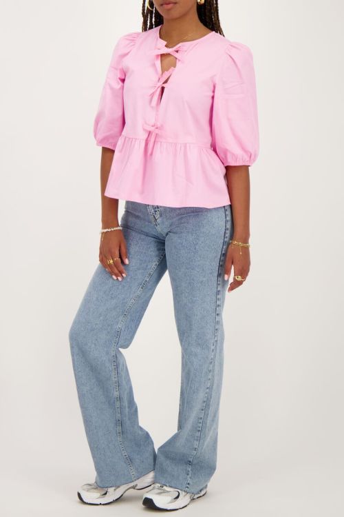 Pink top with bows and puff sleeves | My Jewellery