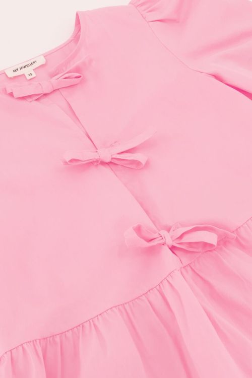 Pink top with bows and puff sleeves | My Jewellery