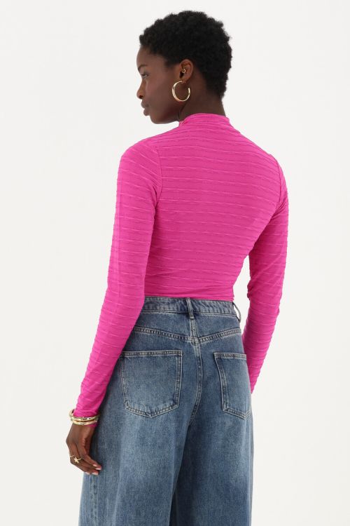 Pink top with turtleneck and lurex | My Jewellery