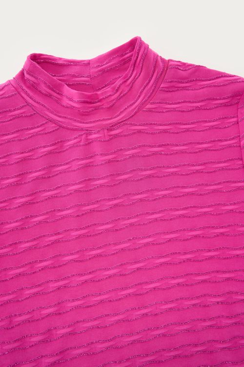 Pink top with turtleneck and lurex | My Jewellery