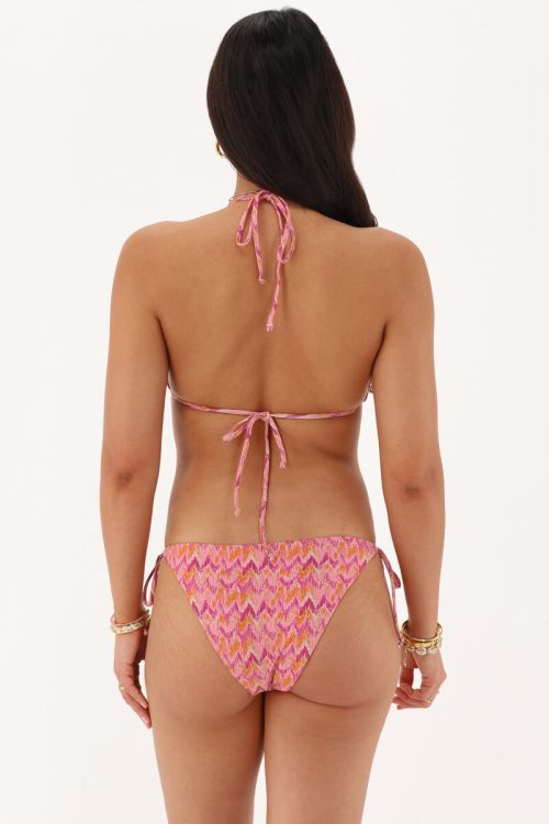 Pink triangle bikini set with ikat print | My Jewellery
