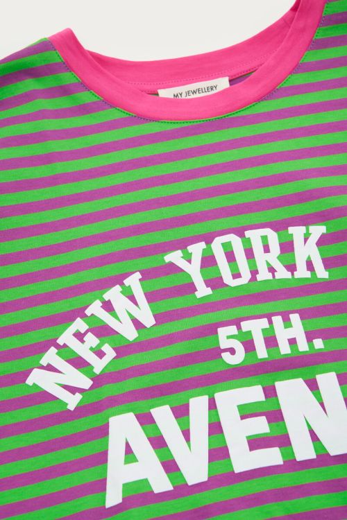 Purple-green striped T-shirt "5th avenue" | My Jewellery