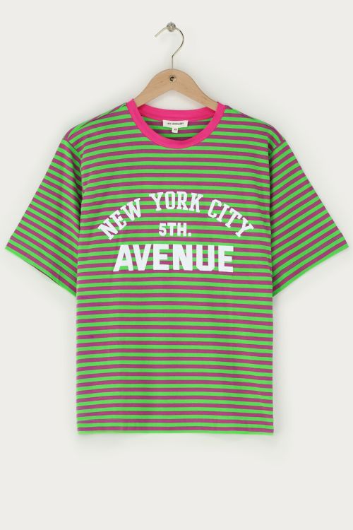 Purple-green striped T-shirt "5th avenue" | My Jewellery