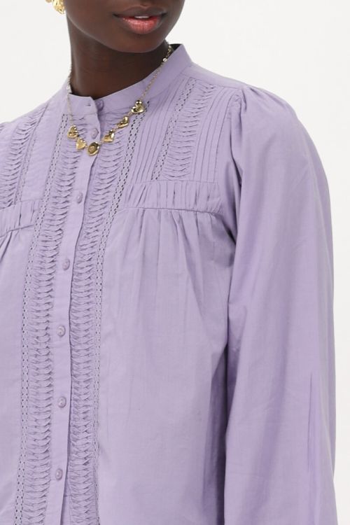 Purple blouse with pintuck and pleats | My Jewellery