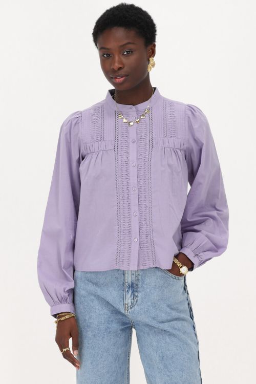 Purple blouse with pintuck and pleats | My Jewellery