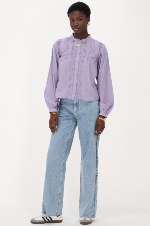 Purple blouse with pintuck and pleats | My Jewellery