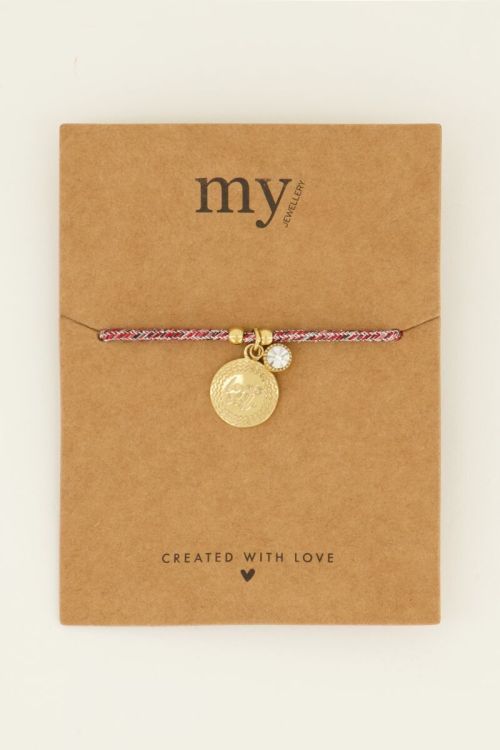 Rode armband met endless love charm | My Jewellery