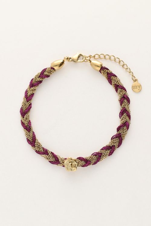 Purple braided bracelet with charm | My Jewellery
